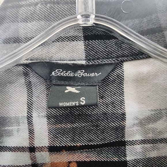 Eddie Bauer bleach dyed upcycled flannel shirt woman's size small - Picture 2 of 12